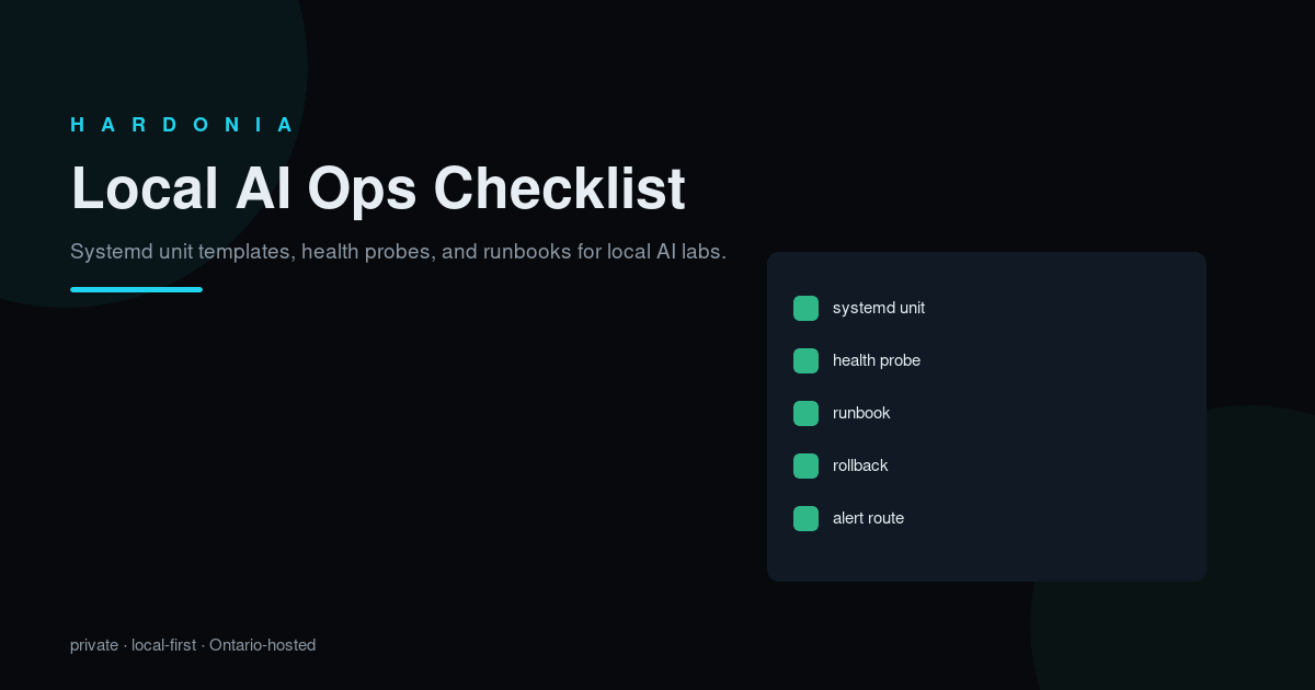 Local AI Ops Checklist
